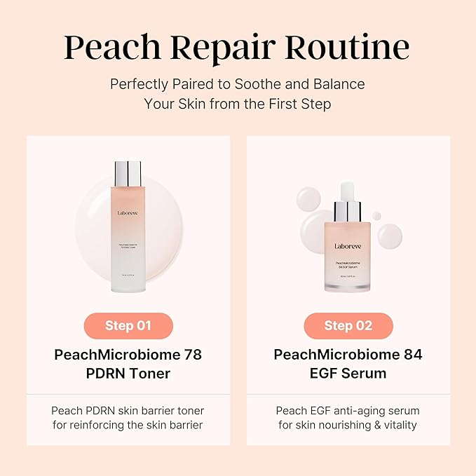 PeachMicrobiome 78 PDRN Peach Toner Milky Toner with 78% Biome for Radiance Skin Barrier Soothing Care Rebalancing Skin Vegan PDRN & Niacinamide & Panthenol Korean Skin Care(4.22 fl. oz)