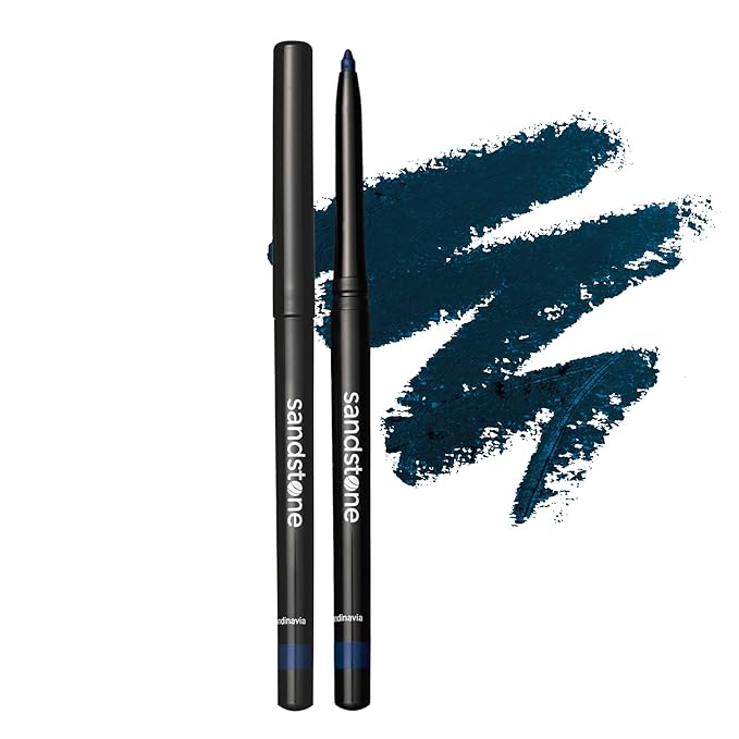 Sandstone Scandinavia Waterproof Eyeliner Pencil – Hypoallergenic & Vegan – Smudge-Proof Gel Formula – For Sensitive Eyes – Blue
