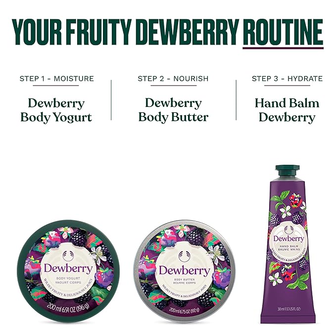 The Body Shop Dewberry Fragrance Mist | Refreshing & Fruity Body Spray with Notes of Jasmine and White Lily | Vegan, 100 ml / 3.3 oz