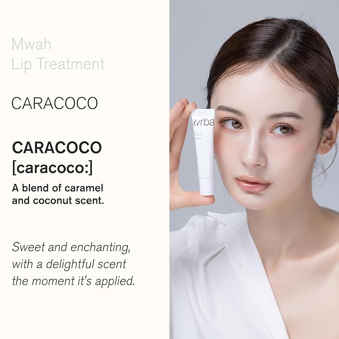 Urbanand Mwah Lip Treatment CARACOCO, Vegan Korean Glossy Lip Balm, Shea Butter, Peptide, Glowy, Lightweight, Moisturize, for Dry, Chapped Lips (13g / 0.45 oz.)