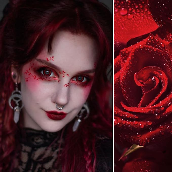 BEUSELF Metallic Burgundy Red Eyeshadow, Highly Pigmented True Red Sparkly Eyeshadow for Gothic Makeup, Long Wear Cream Formula Blendable Eye Shadow Pallet for Halloween Clown, Talc Free, #Wine 3i