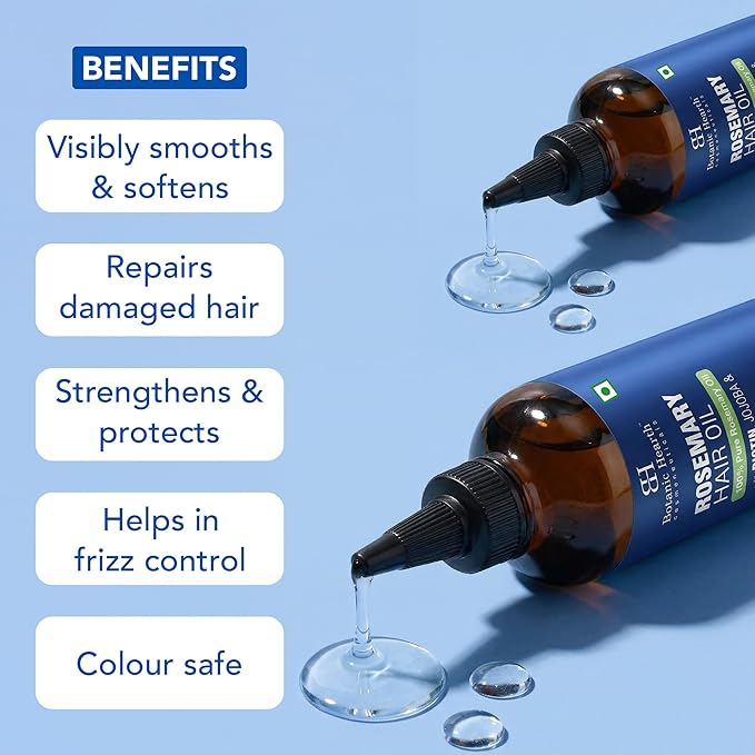 Botanic Hearth Hair Oil for Hair Growth | Rosemary Oil for Hair Growth with Biotin, Castor & Jojoba | Hair Relaxers & Dry Scalp Treatment | Color Safe | All Hair Types | 6.7 Fl Oz (2 Pack)