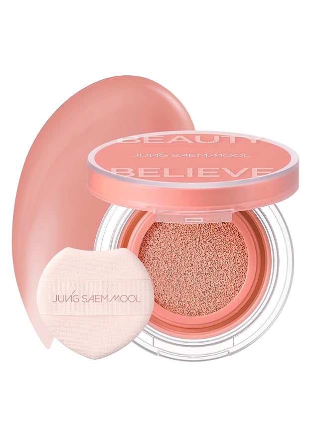 JUNG SAEM MOOL Artist Cushion Blush Blur | Matte & Soft Finish, Korean Liquid Blush for cheeks, Easy to Blend with Puff (Perky Coral)