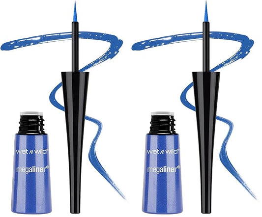 wet n wild MegaLiner Liquid Eyeliner - Voltage Blue (Pack of 2)