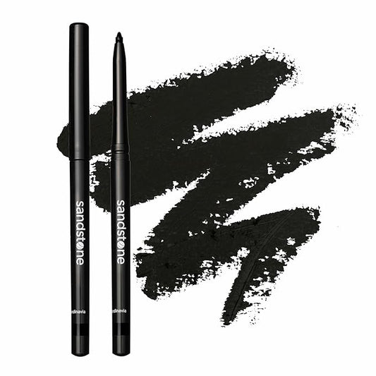 Sandstone Scandinavia Waterproof Eyeliner Pencil – Hypoallergenic & Vegan – Smudge-Proof Gel Formula – For Sensitive Eyes – Black