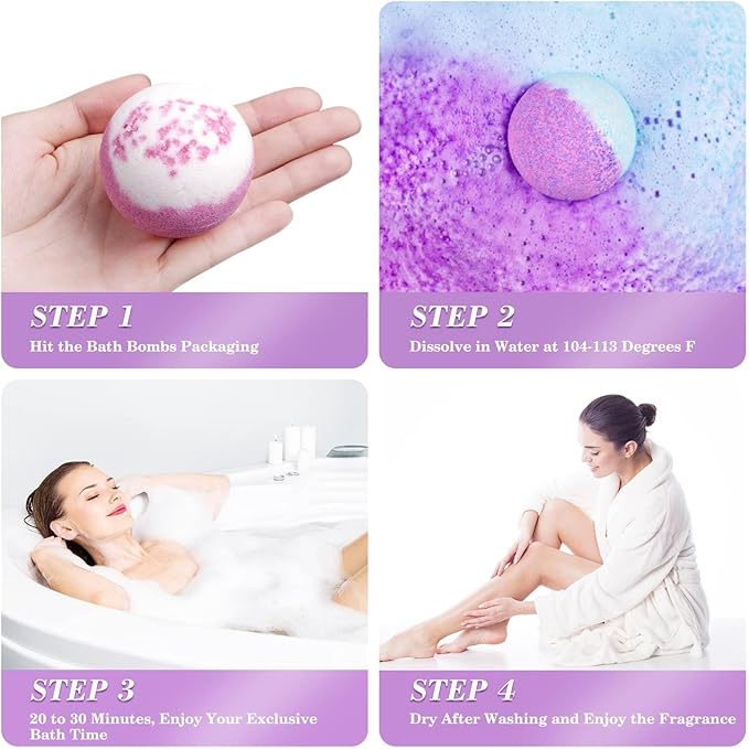 40PCS Bath Bombs for Women Presents Set Natural Wonderful Fizz Effect Bath Bomb with Shea Butter & Essential Oils, Bubble Bath Mothers Day Presents for Mom, Wife, Girlfriend(2 Sets)