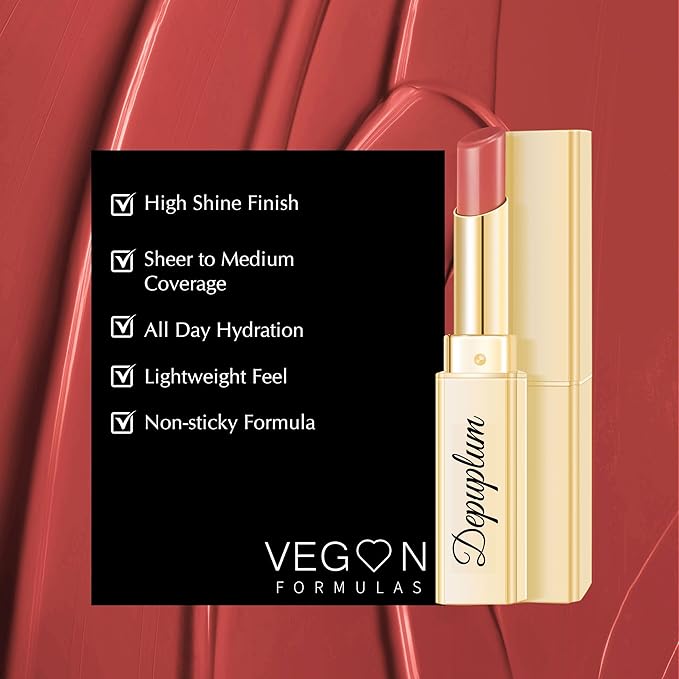 Nude Pink Lipstick for Women Hydrate Lipstick Glossy Moisture Lip Gloss Sheer-Medium Coverage Shine Tinted Lip Balm for Dry Lips, DM97 RoseNude