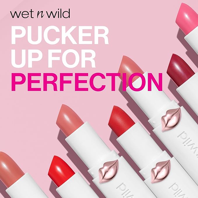 wet n wild Mega Last High-Shine Lipstick Lip Color, Infused with Seed Oils For a Nourishing High-Shine, Buildable & Blendable Creamy Color, Cruelty-Free & Vegan - Pinky Ring (Pack of 2)
