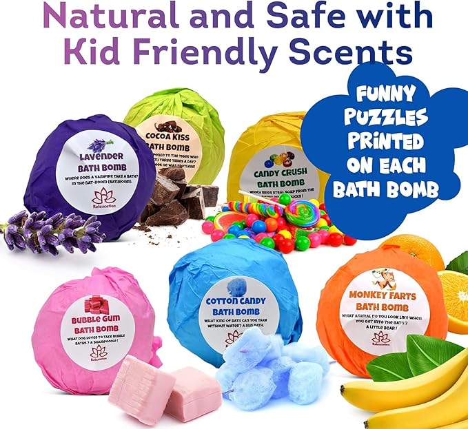 Bath Bombs for Kids Set with Toys Surprise Inside for Kids (Fast Food)