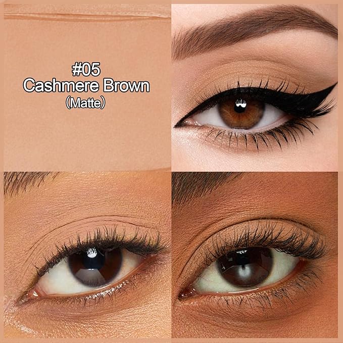 Erinde Cashmere Brown Eyeshadow Stick, Waterproof Nude Matte Eye Shadow Sticks, Cream Eye Shadow Pencil Crayon, Buildable & Blendable Long-Lasting Eyeshadow for Older Women, Vegan & Cruelty-Free, B05