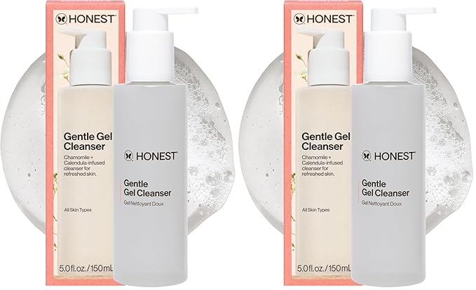 Honest Beauty Gentle Gel Daily Face Cleanser, Calms, Refreshes, Hydrates, Vegan Safe for Sensitive Skin, 5 fl oz, (Pack of 2)