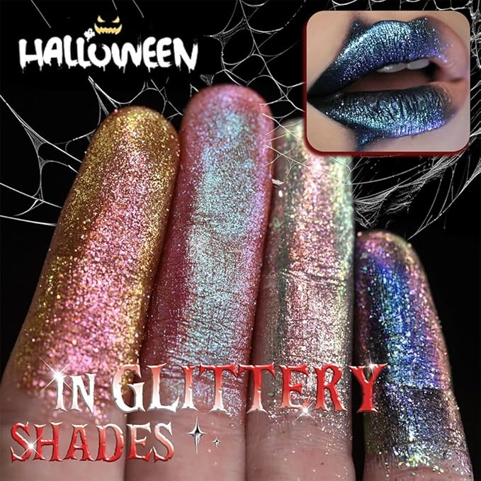 Kaely Glitter Metallic Lipstick Makeup, Shimmer Metallic Lipsticks for Women, High Pigmented Lip Gloss Long Lasting Waterproof Smudge Proof, Vegan & Cruelty-Free, 04