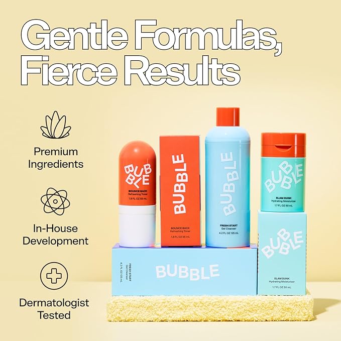 Bubble Skincare Fresh Start Gel Face Wash - Gentle PHA Exfoliating Facial Cleanser to Reduce Oil + De-Clog Pores - Daily Face Cleanser with Aloe Vera to Soothe Sensitive Skin - Vegan Skin Care (125ml)