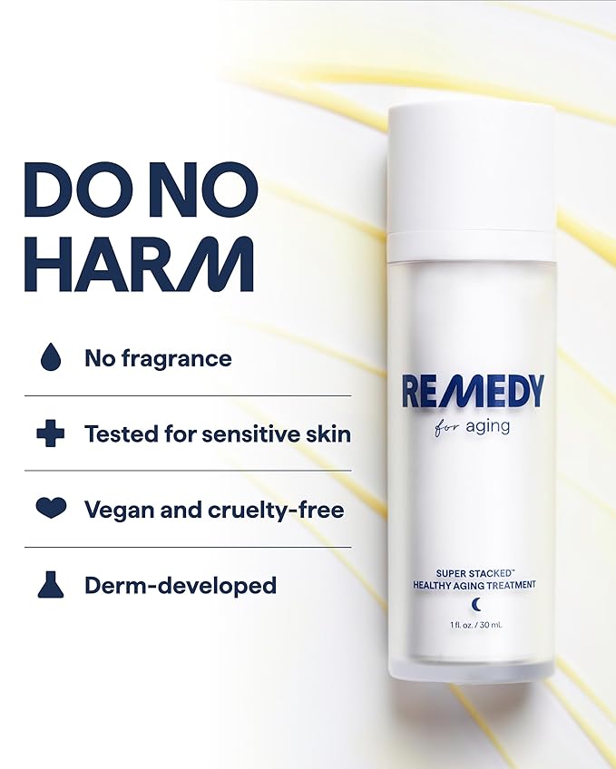 Remedy for Healthy Aging - Retinal, Resveratrol, Glycolic Acid, Argireline, Ferulic Acid, Matrixyl 3000 - Anti-Aging Treatment for Wrinkles, Uneven Texture & Tone - By Dermatologist Dr. Shah