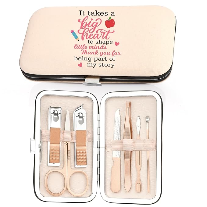 Teacher Appreciation Gifts,Presents Forteacher End of Year Christmas Valentines Day Retirement Thank You Cool Farewell Thanksgiving Gifts Ideas Nail Clippers Manicure Kit for Women Stocking Stuffers