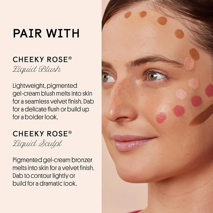 Winky Lux Cheeky Rose Liquid Highlighter - Gel Cream, Blendable & Buildable Pigment, Long Lasting Weightless Dewy Finish, Soft Pink, Angel