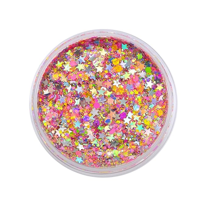 Rainbow Neon - Holographic Body Glitter Gel for Body, Face, Hair - Vegan & Cruelty Free - Electric Bliss Beauty