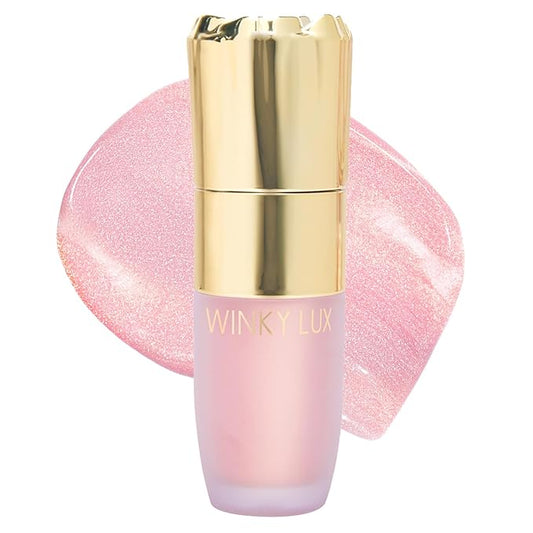 Winky Lux Cheeky Rose Liquid Highlighter - Gel Cream, Blendable & Buildable Pigment, Long Lasting Weightless Dewy Finish, Golden Pink, Pink Opal