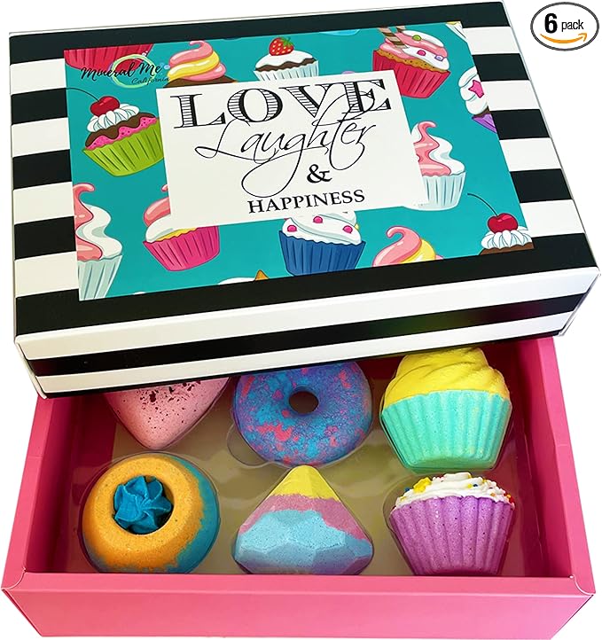 Bath Bombs for Girls – 6 Organic Bath Bombs Gift Set with Natural Ingredients, Aromatherapy Bubble Bath Fizzy for Kids, Teens, Women – Skin Moisturizing Bathbombs for Girls, Easter Basket Essentials