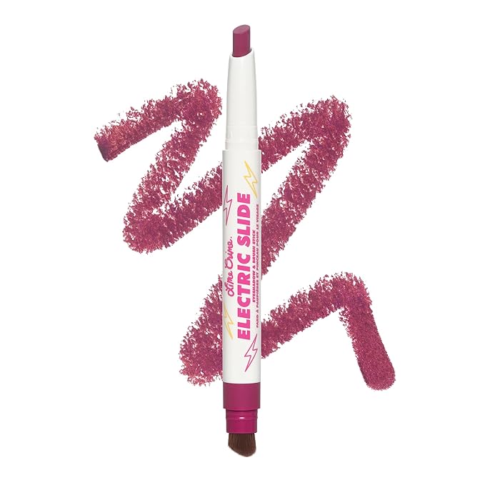 Lime Crime Electric Slide Eyeshadow & Brush Stick, As If - Lightweight 2-in-1 Eyeshadow Smudge Stick with Angled Brush for Long Lasting & Natural Color or Glow - Vegan & Cruelty-Free