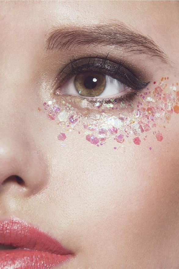 Iridescent Face & Body Glitter - Chunky Glitter - Uses Include: Holidays, Cheerleading, Festival, Rave, Hair, Makeup, Face, Body, Nails, Resin, Arts & Crafts, Resin, Tumblers, Bath Bombs