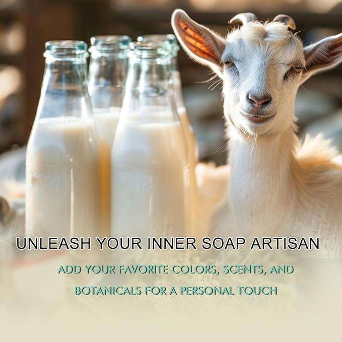 2lb Glycerin Soap Base - Scented Melt and Pour Soap Base for DIY Crafting, Easy to Cut, Vegan and Cruelty-Free, Moisturizing and Gentle on Skin, Perfect for Soap Making Supplies (Goat Milk, 2 Pound)