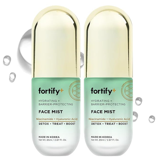 Hydrating Face Mist with Hyaluronic Acid & Niacinamide - 3-in-1: Detox, Treat, Boost - Dermatologist Tested - Fragrance-Free, For All Skin Types - Korean Skin Care - 2.87oz - 2 Pack