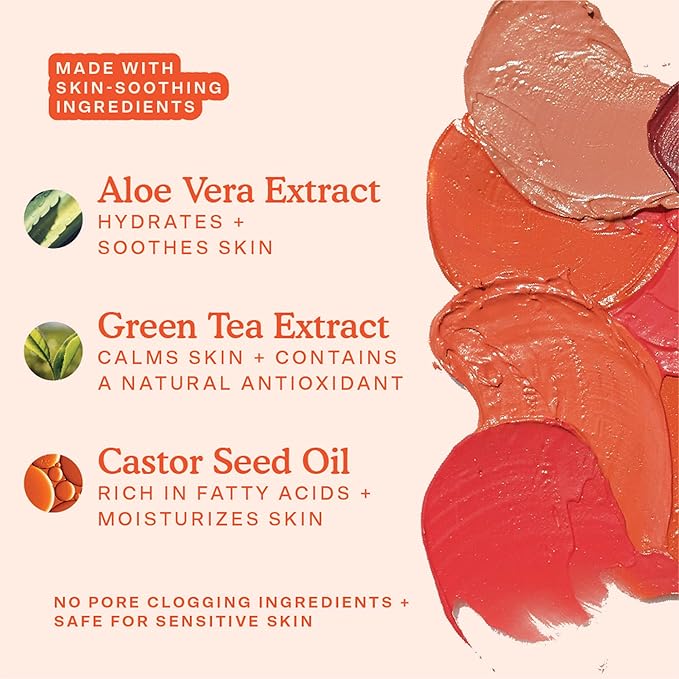 Tower 28 BeachPlease Cream Blush + Tinted Lip Balm - Multi-Use Lip Tint + Dewy Blush for Cheeks With Aloe Vera + Green Tea - Vegan, Non-Comedogenic Makeup for Sensitive Skin - Rush Hour (0.16 oz)