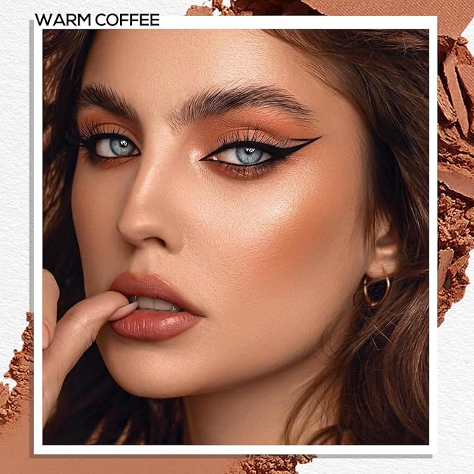 MAKI YIKA Coffee Brown Matte Single Eye Shadow Palette for Women, Pigmented White Eyeshadow Powder for Brown Eyes, Color Stay Long Lasting Waterproof Eye Makeup Palette, #7
