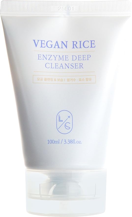 LICORNE Vegan Rice Enzyme Purifying Cleanser (3.38 fl oz) - Exfoliating Face Wash for Pores & Blackheads - Korean Rice Water Foam Cleanser - Deep Pore Purifying & Makeup Remover for Radiant Glow