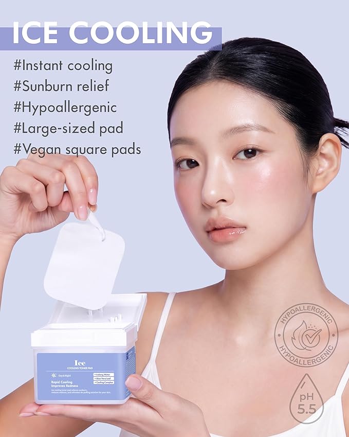 DERMAL Ice Cooling Soothing Toner Pad 120 Count Bulk, Korean Aloe Vera Hydrating Jelly Pad with Menthol Peppermint Xylitol, Centella CICA Calming After Sun Skin Prep with Tongs, Vegan