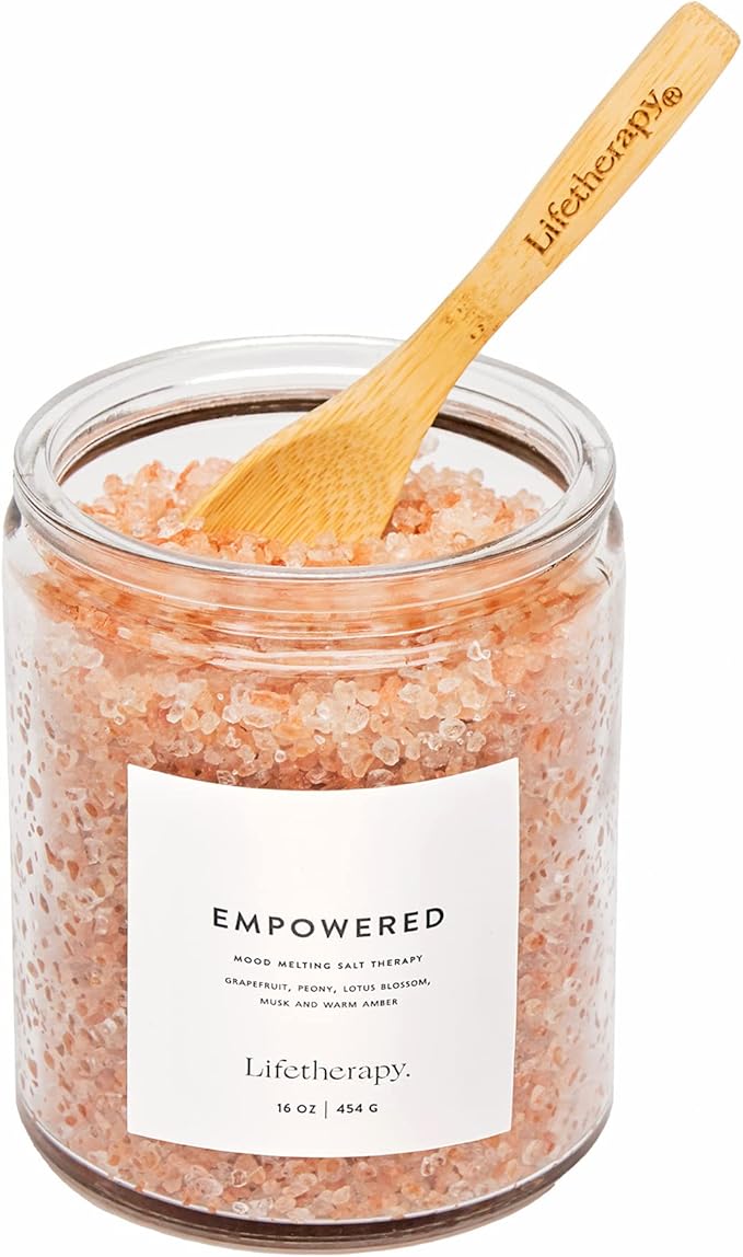 Lifetherapy Himalayan & Dead Sea Salt Soak – Empowered | Clean, Skin-Loving Formula | Vegan & Gluten Free Hydrating | Nourishing Vitamins | Bath Salts | Free of Parabens, Sulfates & Phthalates 16oz