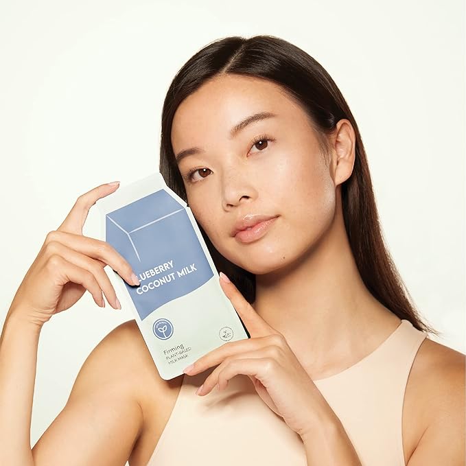 ESW Beauty Blueberry Coconut Milk - Firming Plant-Based Milk Face Mask - Rejuvenating with Blueberry & Coconut for Mature Skin - Firms & Reduces Fine Lines