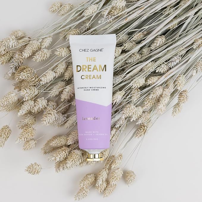 Vegan Hand Cream for Dry Hands - The Dream Cream - Lavender 3.4oz Non-Greasy Moisturizing Hand Lotion - Made in California - Paraben, Sulfate & Phthalate Free - Relaxing Self Care Gift