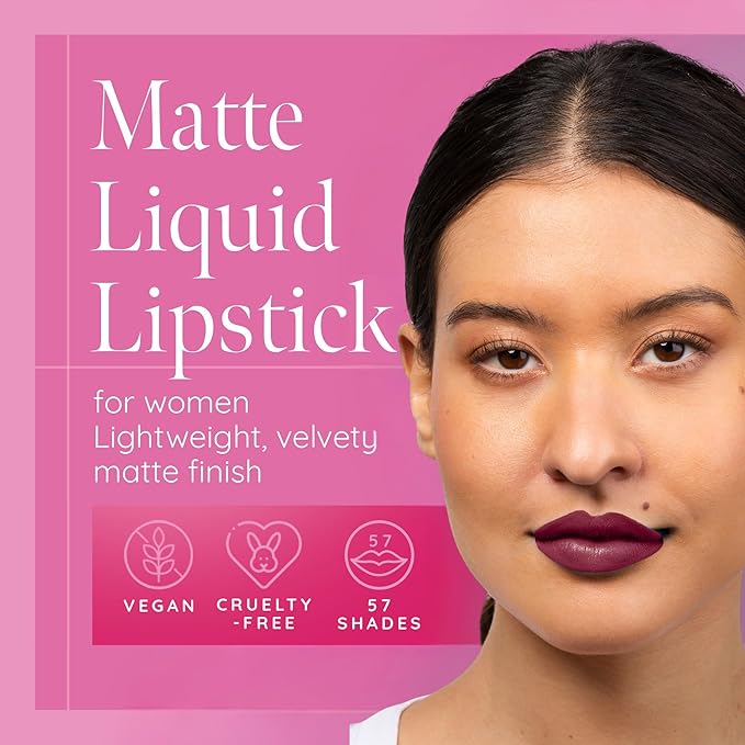 Aromi Maroon Burgundy Liquid Lipstick | Bordeaux Wine Lip Color with Blue Undertones, Vegan, Cruelty-free, Waterproof, Long-lasting (Red Dahlia) | Waterproof, Vegan, Cruelty-free, Highly Pigmented, Gluten Free