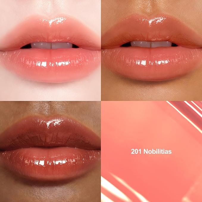 DINTO Blur-Glowy Lip Tint - Glossy Finish, Hydrating, Long Lasting, Lightweight Texture, Non-Sticky, Vegan & Cruelty-Free, K beauty (201 Nobilitas, 0.11 fl.oz)