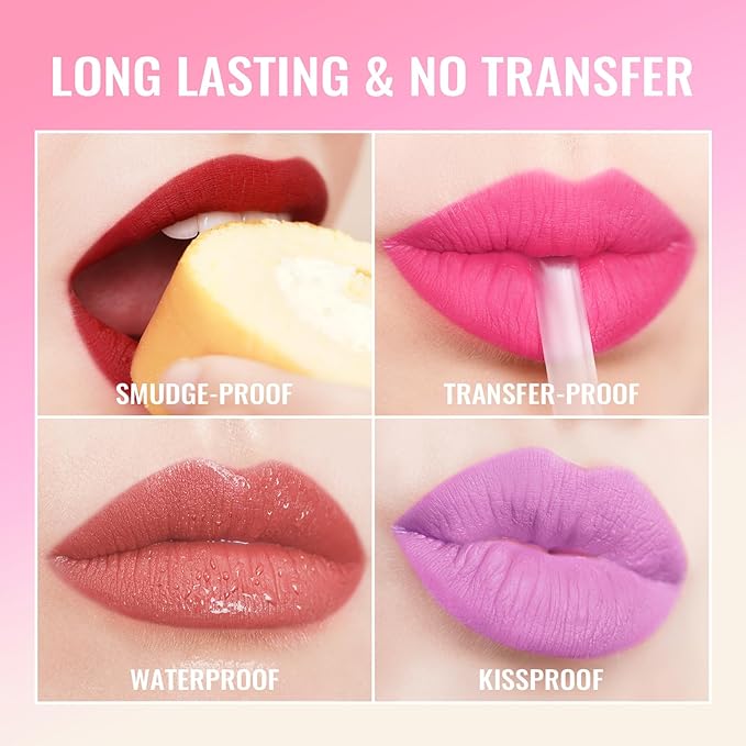 Oulac Hot Pink Lipstick Matte for Women, Pink Long Lasting Lipstick, No-Transfer Liquid Lipsticks,High Impact Lip Color with Vitamin E Waterproof Formula,Cruelty Free&Vegan M06