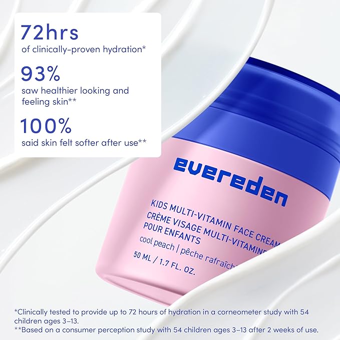 Evereden Kids Daily 1-2-3 Routine Bundle: Clean & Vegan Skincare for Kids – Hydrating & Gentle Tween Skincare Set with Multi-Vitamin Face Wash, Face Cream, & SPF 30 Mineral Sunscreen