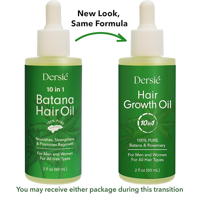 Hair Growth Oil with Batana and Rosemary: 10-in-1 Natural Hair Growth Treatment for Hair Loss, Damage & Thinning Hair - 10 Organic Vegan Oils for Men and Women of All Hair Types - 2 fl oz