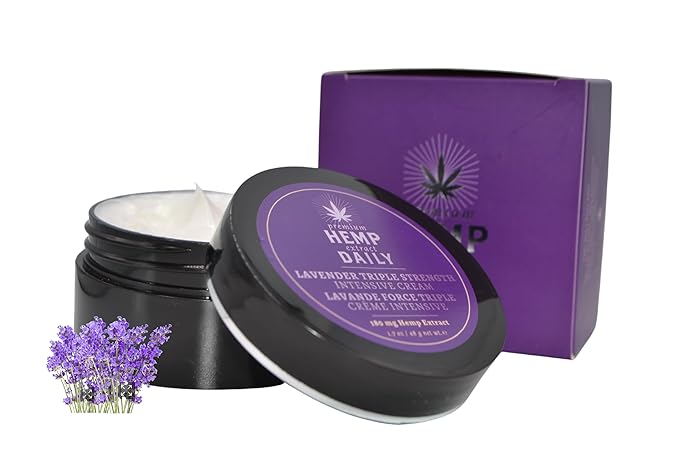 Premium Hemp Extract Daily Triple Cream - Menthol, Argan, Jojoba, Rosehips - Lightweight, Fast-Absorbing Moisturizing Topical Lotion with Essential Oils - 1.7 Ounces (Lavender, Pack of 1)