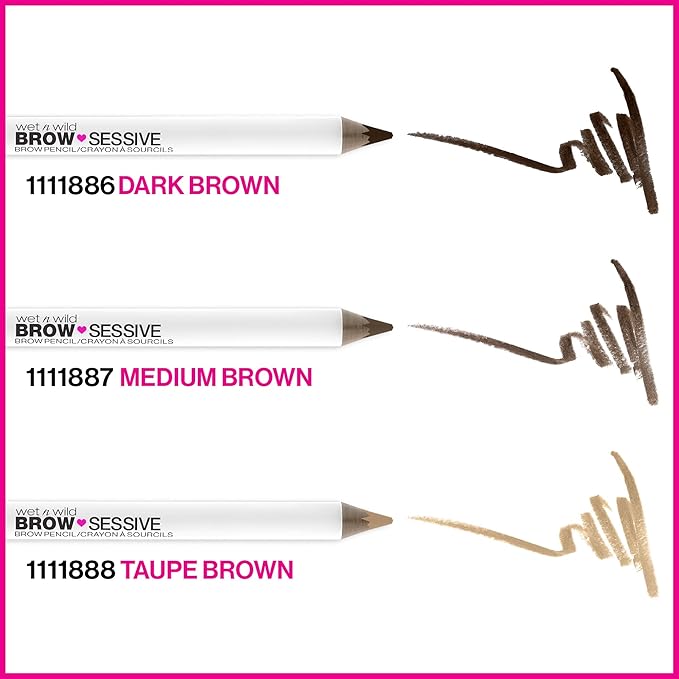 wet n wild Brow-Sessive Brow_Pencil, Ultra-Precise Dual Ended Spoolie Brush for Perfect Buidlable Blendable Shaping, Natural Lasting Shades for Every Brow, Cruelty-Free & Vegan - Taupe (Pack of 2)