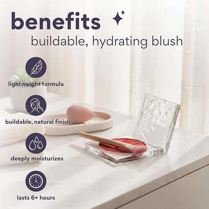 dearcloud Dewy Hydration Watercolor Blush Duo – Putty – liquid blush for cheeks with niacinamide and aloe vera – Korean beauty makeup (.35 oz)