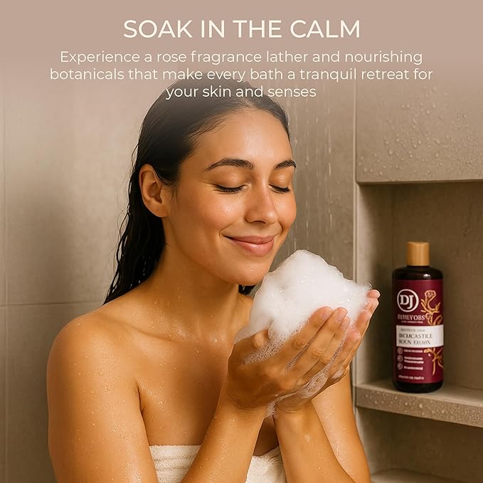Dr. Jacobs Naturals Pure Castile Soap Liquid Body Wash, Rose - Plant Based Body Soap Infused with Vitamin E and Aloe Vera to Moisturize Dry and Sensitive Skin - Made in The USA - 32 oz, Pack of 1