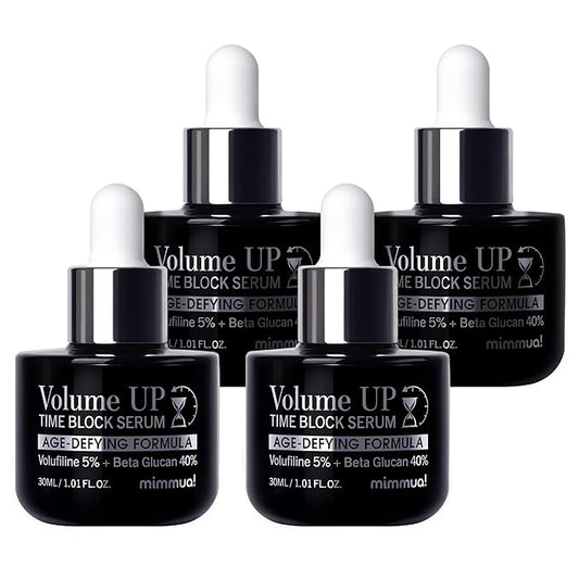 Volume Up Time Block Serum | Anti-Aging 5% Volufiline + 40% Beta Glucan | Plumps Wrinkles by Stimulating Fat Cell Production | Undereye, Forehead, Frown Lines&Neck Wrinkles | 30ml / 4pcs