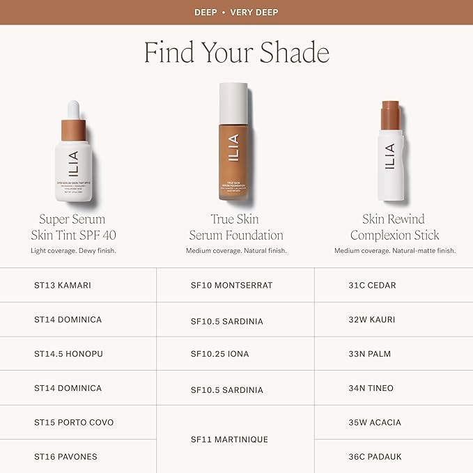 ILIA - Skin Rewind Complexion Stick - Foundation + Concealer + Skincare | Non-Toxic, Vegan, Cruelty-Free, Clean Makeup (32W - Kauri, 0.35 oz | 10 g)