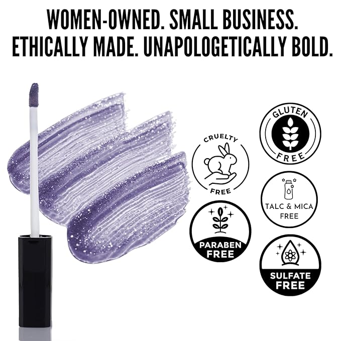Mynena Soft Lavender Lilac Shimmer Lip Gloss Non-Sticky Filled with Iridescent Sparkles | Lightweight Lip Topper | Paraben-Free | Demi-Sheer Lipgloss from Cosplay to Everyday Glam | Iris