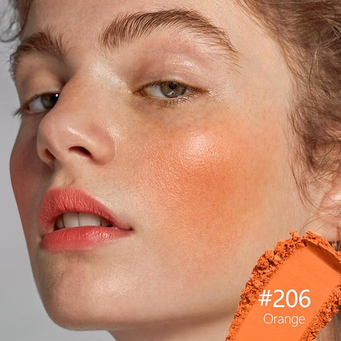 2-Pack Cream Powder Blush Duo – Orange For Fair to Medium Skin Tones, Same-Shade Sunny, Lasting, Buildable, Vibrant Natural-Looking Cheek Color Dewy Cream + Soft Matte Powder Finish (Orange)