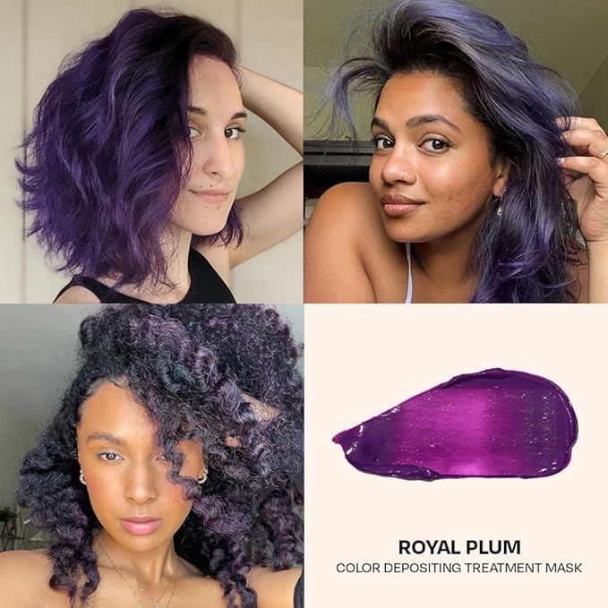Overtone Daily Color Depositing Conditioner - 4.5oz Temporary Coloring Conditioner with Shea Butter & Coconut Oil - Refresh Color & Prevent Fading- Vegan & Cruelty-Free, Purple for Brown is Royal Plum