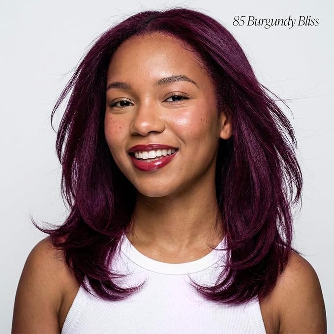 Adore Semi Permanent Hair Color (085 Burgundy Bliss) (2 Pack) | Vegan & Cruelty-Free Purple Hair Dye | No Ammonia, No Peroxide, No Alcohol | 4 Fl Oz