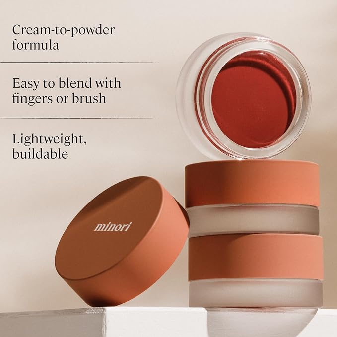 Minori Cream Blush, Sweet Pea, Creamy Multi-Use Blush for Cheeks, Lips & Eyes, Vegan & Cruelty-Free, Smooth Lightweight Texture, 4.9g